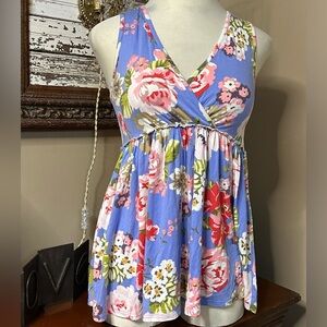 Matilda Jane Blue and Pink Floral Tank Top